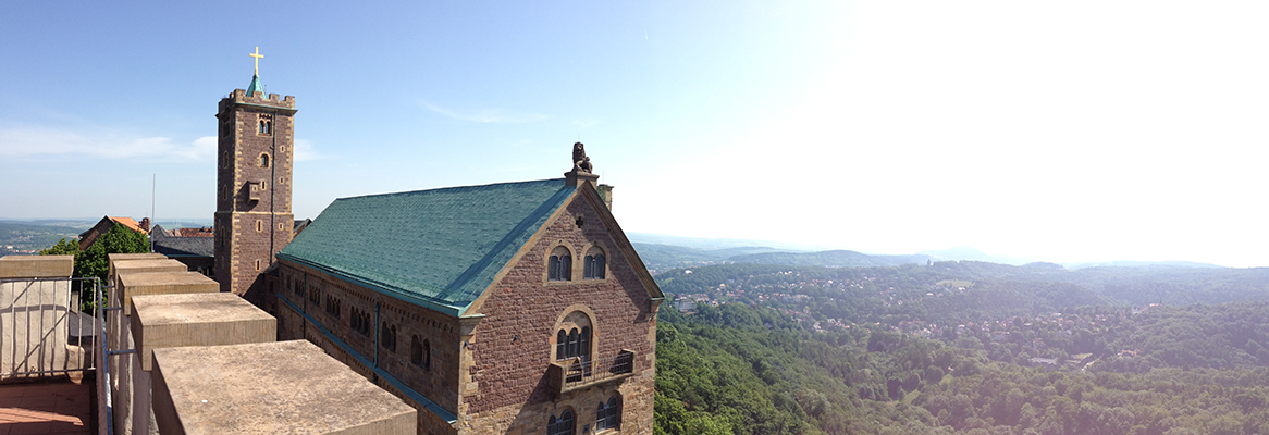 Blick von der Wartburg auf das Umland von Eisenach